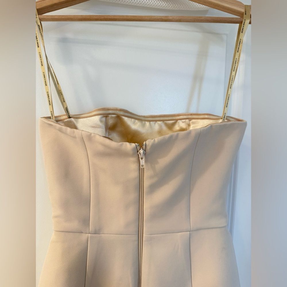NWOT BRONX AND BANCO HARPER STRAIGHT Cream Strapless Wedding Bridal Gown, XS - Picture 10 of 16